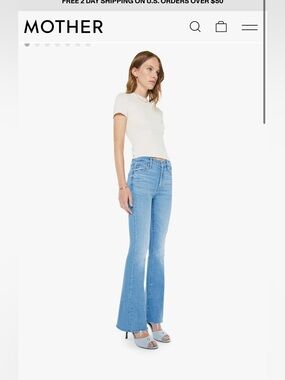 MOTHER  weekender fray  Flare Jeans